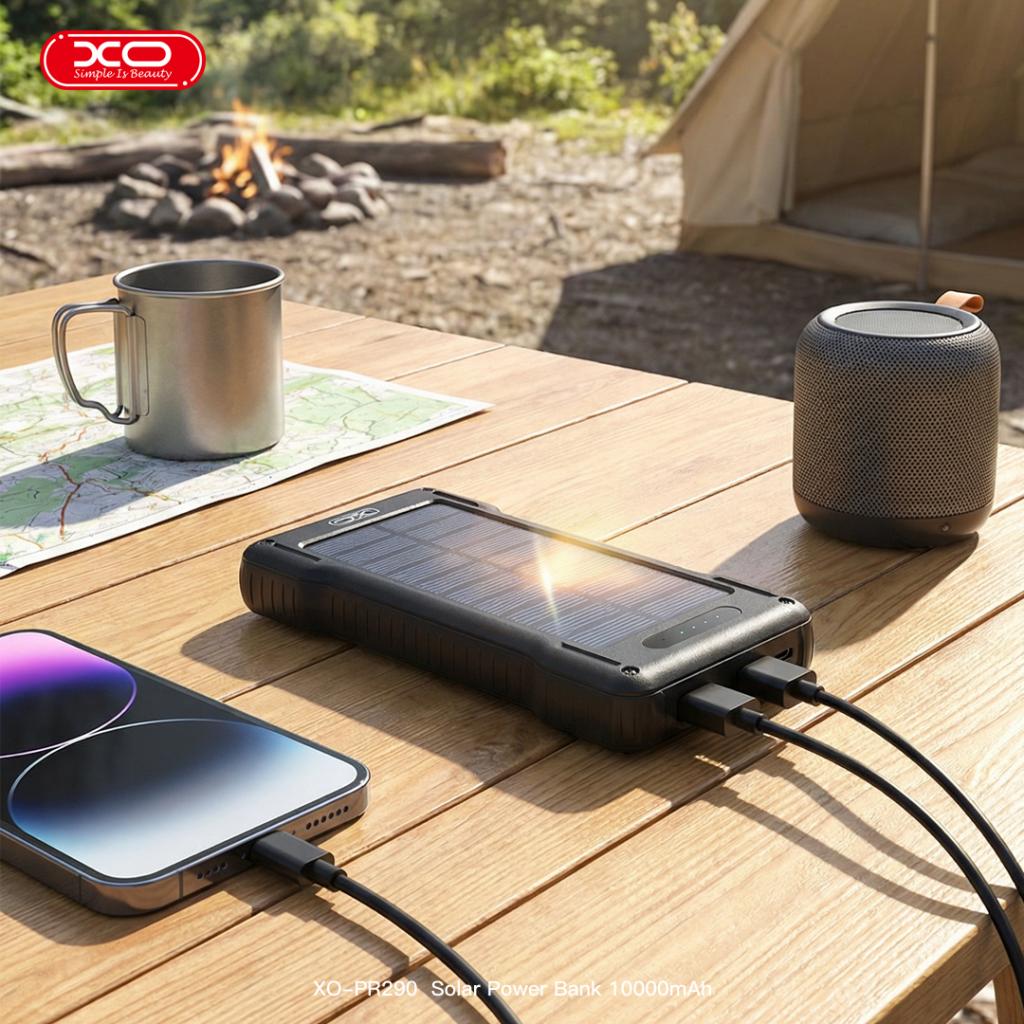 XO PR290 Solar Power Bank 10000mAh με 4 Eνσωματωμένα Καλώδια - Image 5
