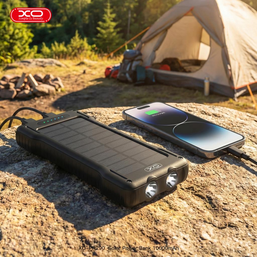 XO PR290 Solar Power Bank 10000mAh με 4 Eνσωματωμένα Καλώδια - Image 4