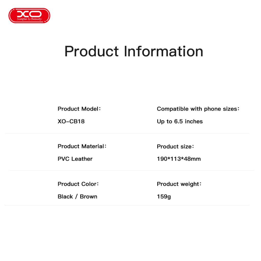 XO CB18 Τσάντα Χιαστί για Smartphones Καφέ - Image 6
