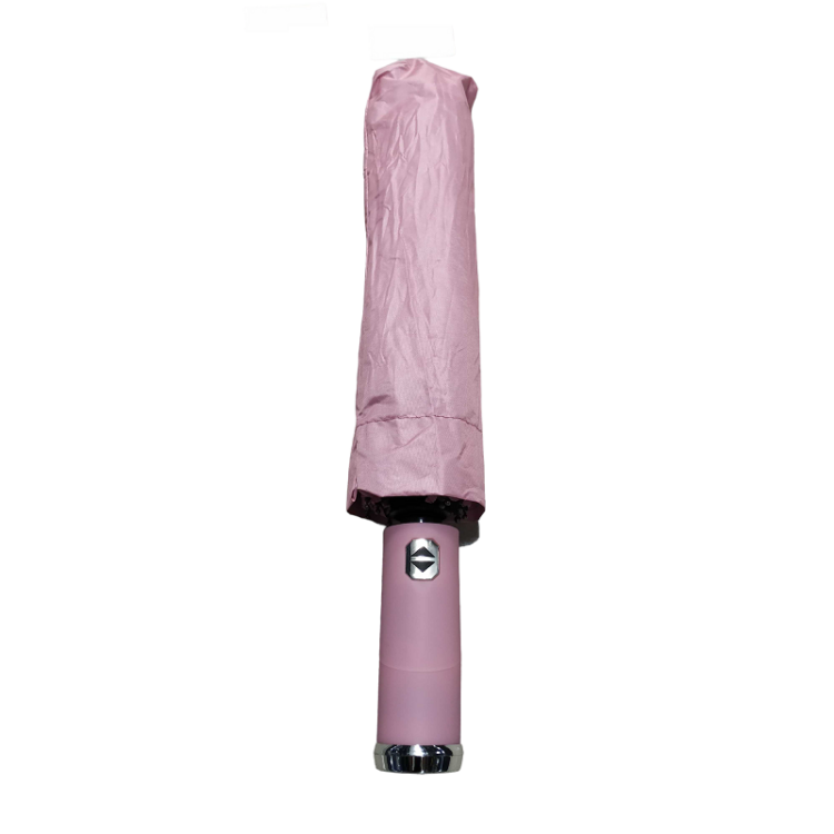Αυτόματη ομπρέλα σπαστή με φακό LED - 10K - Tradesor - 585670 - Pink